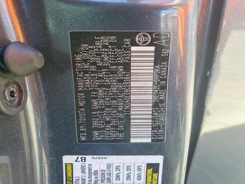 Aukcja sprzedaży 2009 Toyota Matrix, vin: 2T1KU40E09C093847, numer aukcji: 56738436