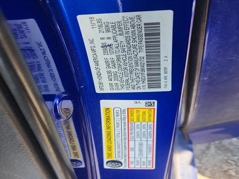Продаж на аукціоні авто 2019 Honda Accord, vin: 1HGCV1F36KA021732, номер лоту: 53249106