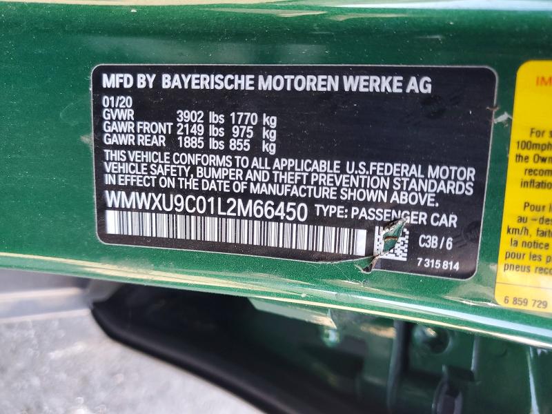 Продажа на аукционе авто 2020 Mini Cooper, vin: WMWXU9C01L2M66450, номер лота: 56592096