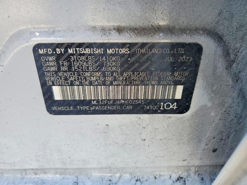 Aukcja sprzedaży 2024 Mitsubishi Mirage, vin: ML32FUFJ4RHF02545, numer aukcji: 58156246