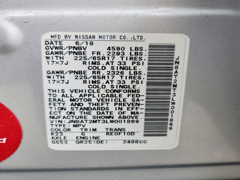 Продажа на аукционе авто 2020 Nissan Rogue, vin: JN8AT2MT3LW001869, номер лота: 58893886