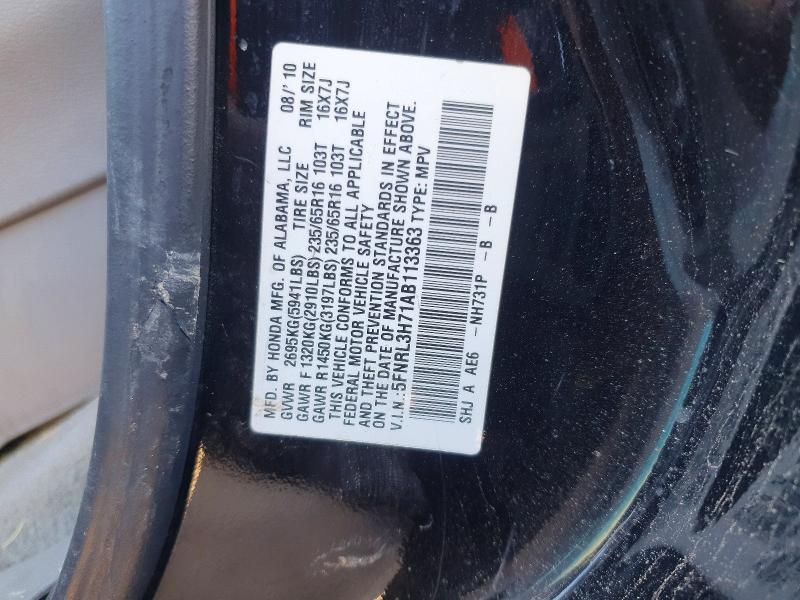 Продажа на аукционе авто 2010 Honda Odyssey, vin: 5FNRL3H71AB113363, номер лота: 57395576