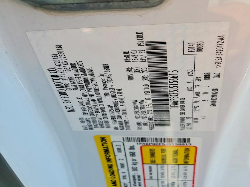 56739706 :رقم المزاد ، 1FA6P8CF5J5156615 vin ، 2018 Ford Mustang مزاد بيع