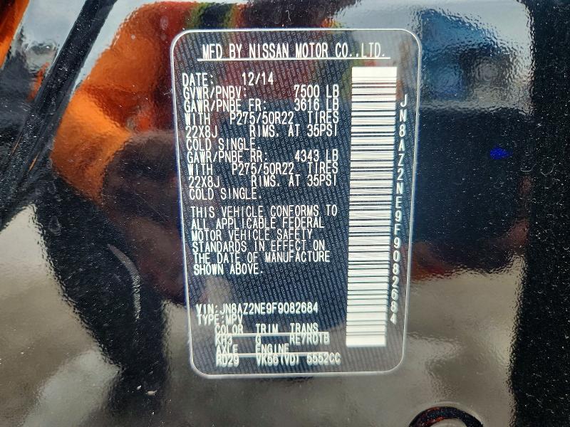 Aukcja sprzedaży 2015 Infiniti Qx80, vin: JN8AZ2NE9F9082684, numer aukcji: 56292726