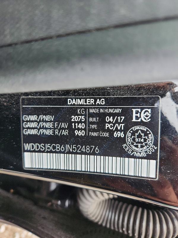 Продажа на аукционе авто 2018 Mercedes-benz Cla, vin: WDDSJ5CB6JN524876, номер лота: 57127566