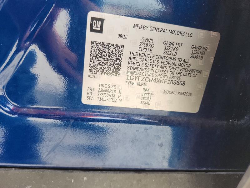 58260526 :رقم المزاد ، 1GYFZCR4XKF103668 vin ، 2019 Cadillac Xt4 مزاد بيع