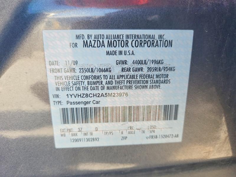 Продажа на аукционе авто 2010 Mazda 6, vin: 1YVHZ8CH2A5M23976, номер лота: 55269446