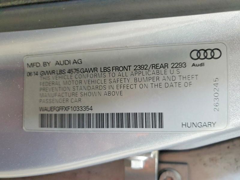 Продажа на аукционе авто 2015 Audi A3, vin: WAUEFGFFXF1033354, номер лота: 57698396