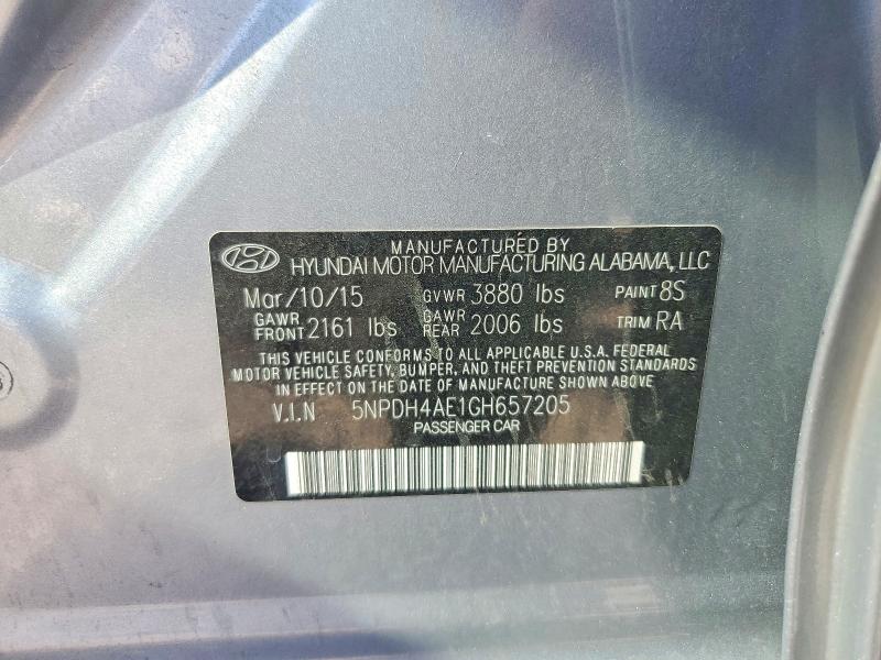 Продажа на аукционе авто 2016 Hyundai Elantra, vin: 5NPDH4AE1GH657205, номер лота: 57445756