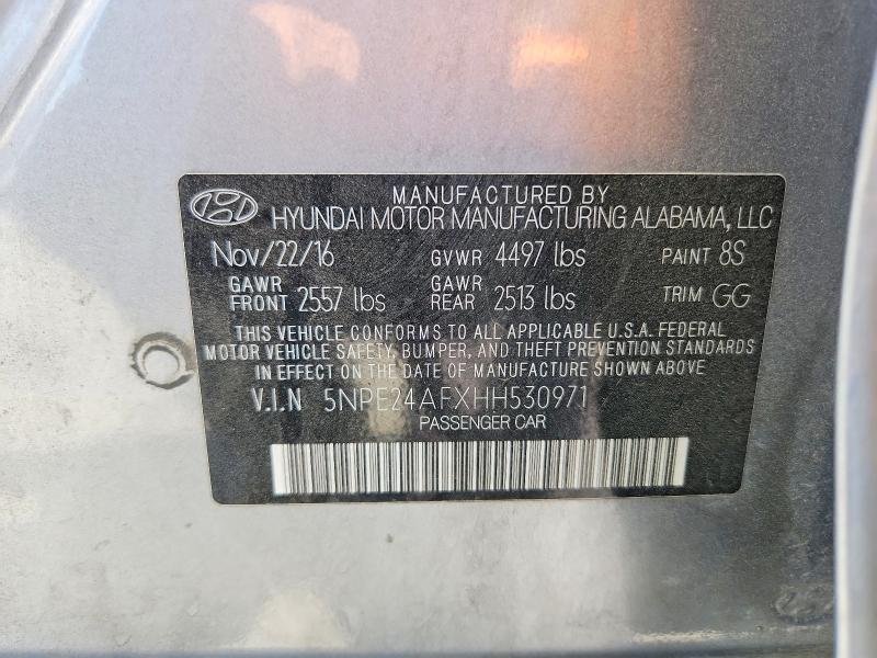 2017 Hyundai Sonata მანქანა იყიდება აუქციონზე, vin: 5NPE24AFXHH530971, აუქციონის ნომერი: 57585626
