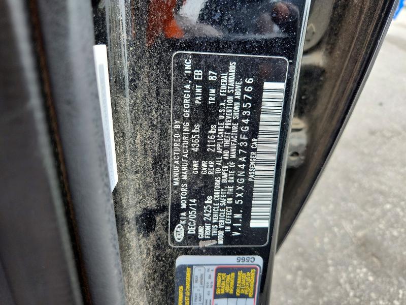 2013 Kia Optima მანქანა იყიდება აუქციონზე, vin: 5XXGN4A73FG435766, აუქციონის ნომერი: 56746426
