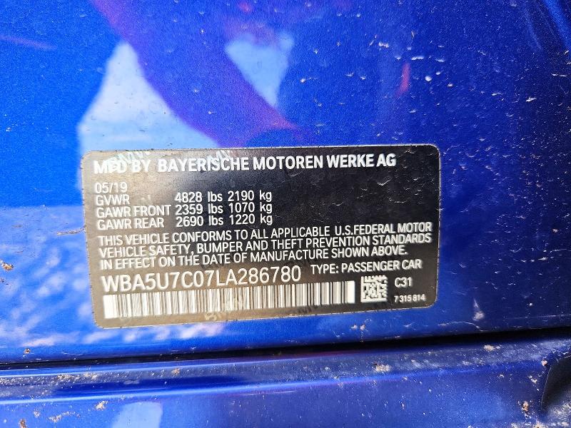 Aukcja sprzedaży 2020 Bmw M340i, vin: WBA5U7C07LA286780, numer aukcji: 58019126