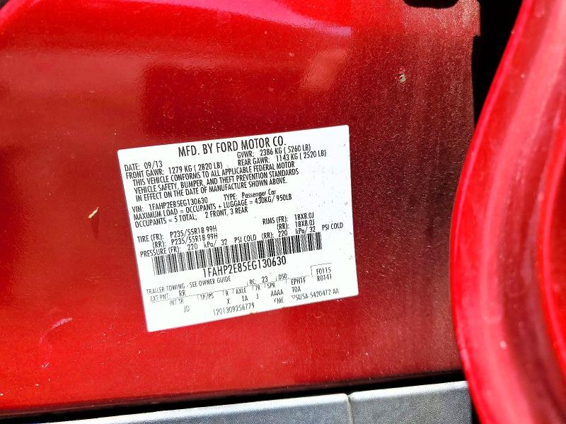 58982106 :رقم المزاد ، 1FAHP2E85EG130630 vin ، 2014 Ford Taurus مزاد بيع