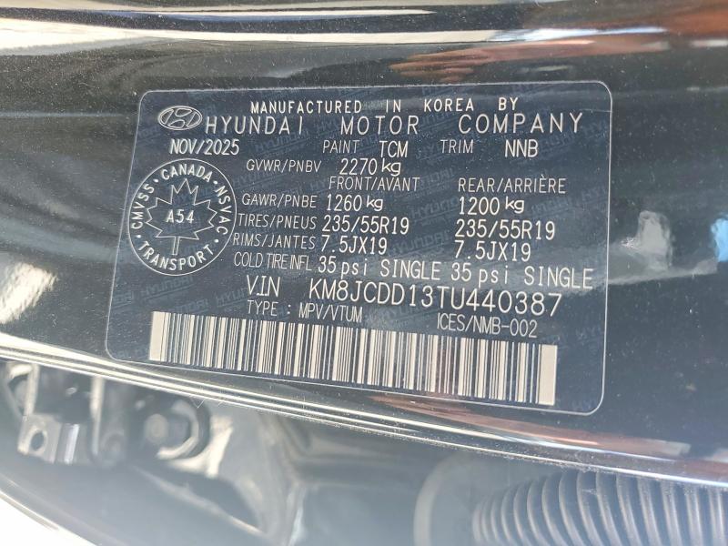 56126726 :رقم المزاد ، KM8JCDD13TU440387 vin ، 2026 Hyundai Tucson مزاد بيع