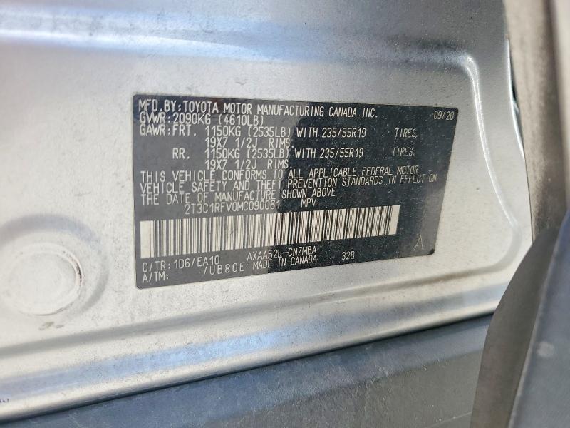 59324176 :رقم المزاد ، 2T3C1RFV0MC090061 vin ، 2021 Toyota Rav4 مزاد بيع