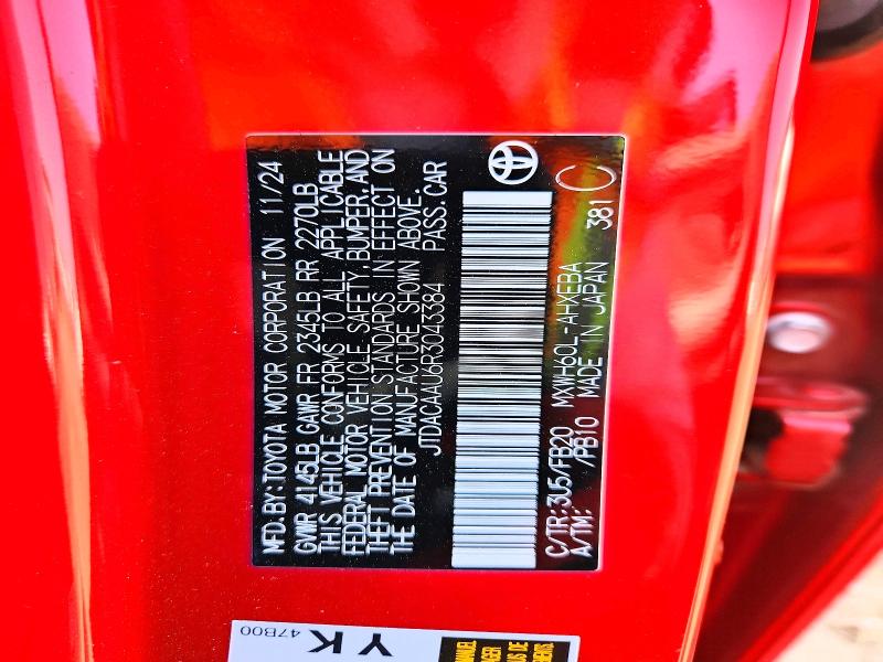 2024 Toyota Prius მანქანა იყიდება აუქციონზე, vin: JTDACAAU6R3043384, აუქციონის ნომერი: 56841366