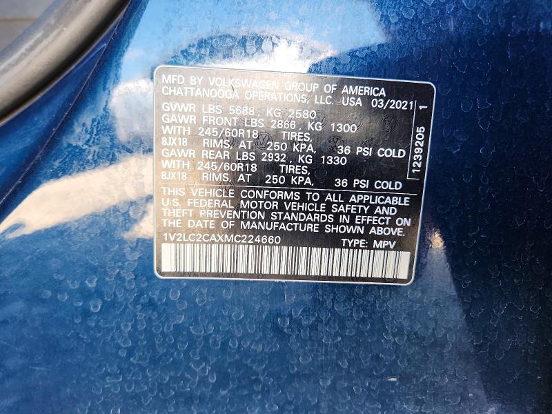 Aukcja sprzedaży 2021 Volkswagen Atlas Cross Sport, vin: 1V2LC2CAXMC224660, numer aukcji: 56143136