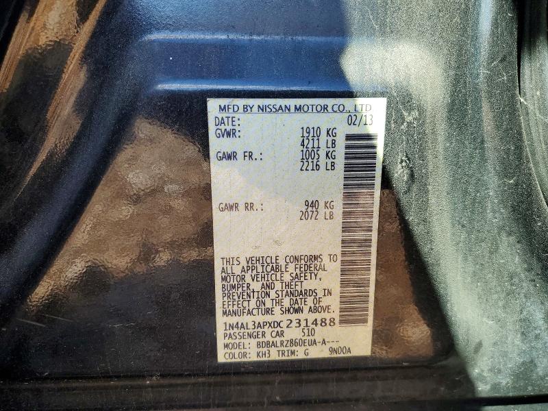 Aukcja sprzedaży 2013 Nissan Altima, vin: 1N4AL3APXDC231488, numer aukcji: 57284476