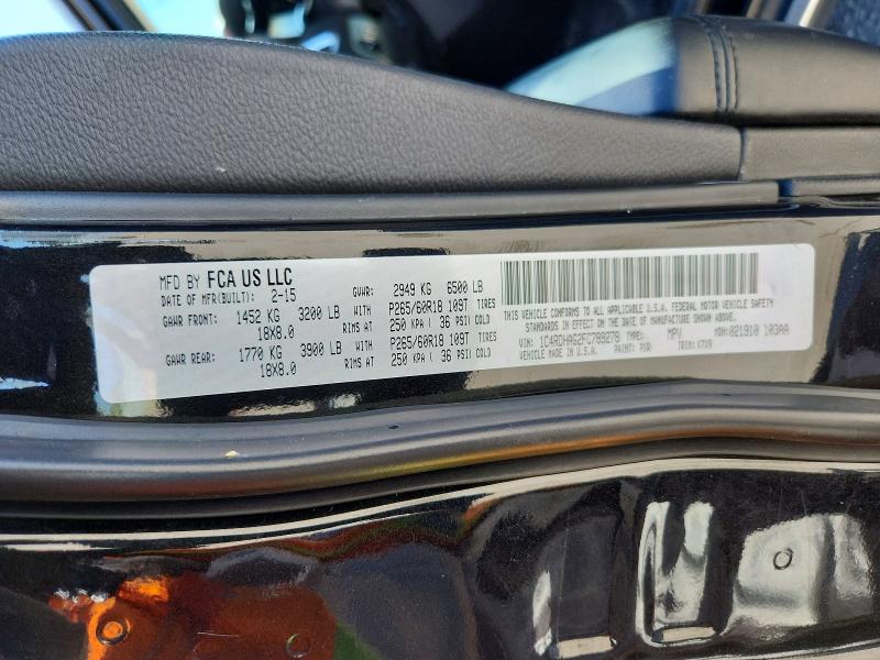 2015 Dodge Durango მანქანა იყიდება აუქციონზე, vin: 1C4RDHAG2FC789278, აუქციონის ნომერი: 53807306