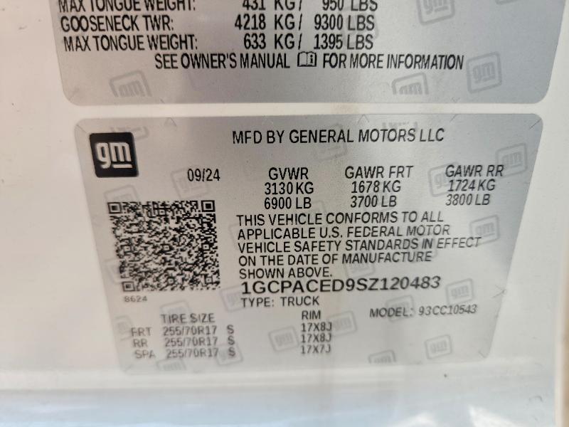 Продажа на аукционе авто 2025 Chevrolet Silverado, vin: 1GCPACED9SZ120483, номер лота: 55921796