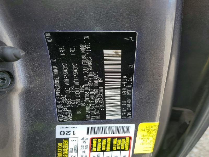 2018 Toyota Sienna მანქანა იყიდება აუქციონზე, vin: 5TDYZ3DC8JS933478, აუქციონის ნომერი: 55656806