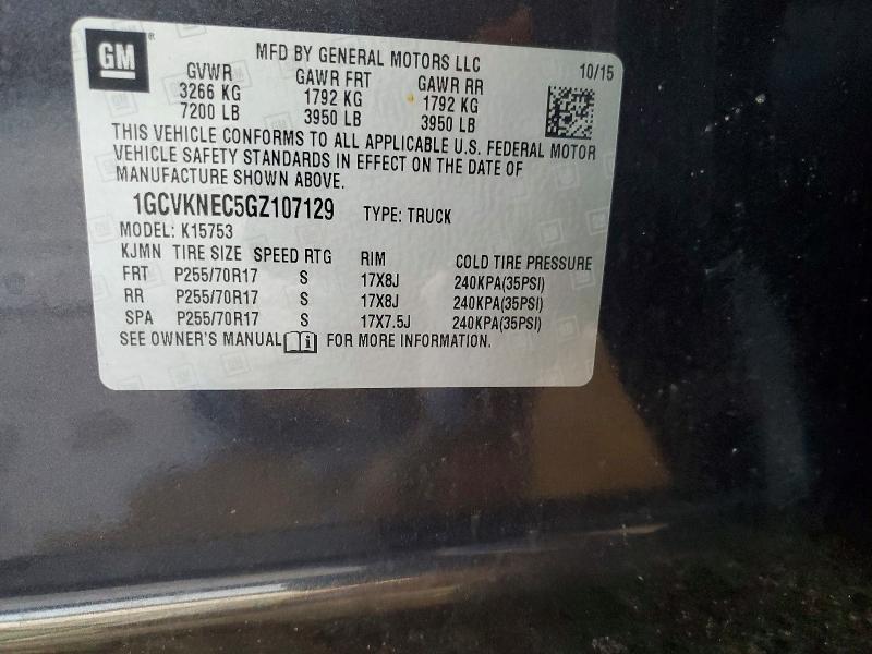 Aukcja sprzedaży 2016 Chevrolet Silverado, vin: 1GCVKNEC5GZ107129, numer aukcji: 58748746