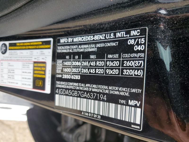 Продаж на аукціоні авто 2016 Mercedes-benz Gle, vin: 4JGDA5GB7GA637194, номер лоту: 54860626