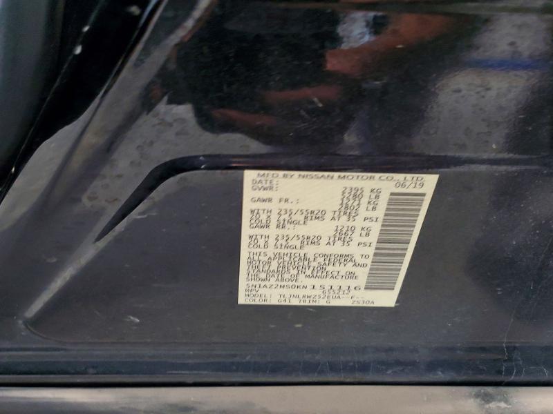 58558496 :رقم المزاد ، 5N1AZ2MS0KN151116 vin ، 2019 Nissan Murano مزاد بيع