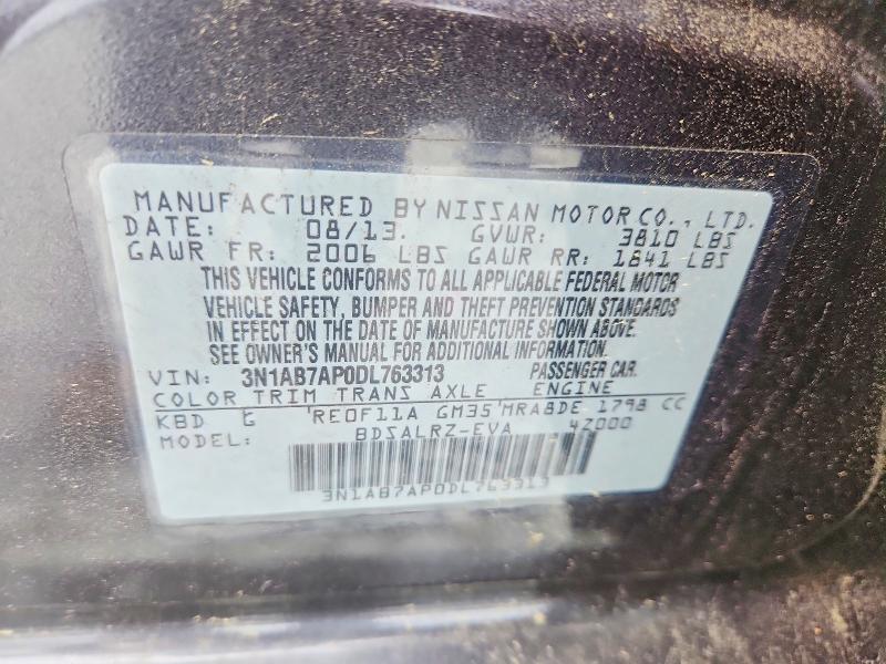 Продажа на аукционе авто 2013 Nissan Sentra, vin: 3N1AB7AP0DL763313, номер лота: 57883996