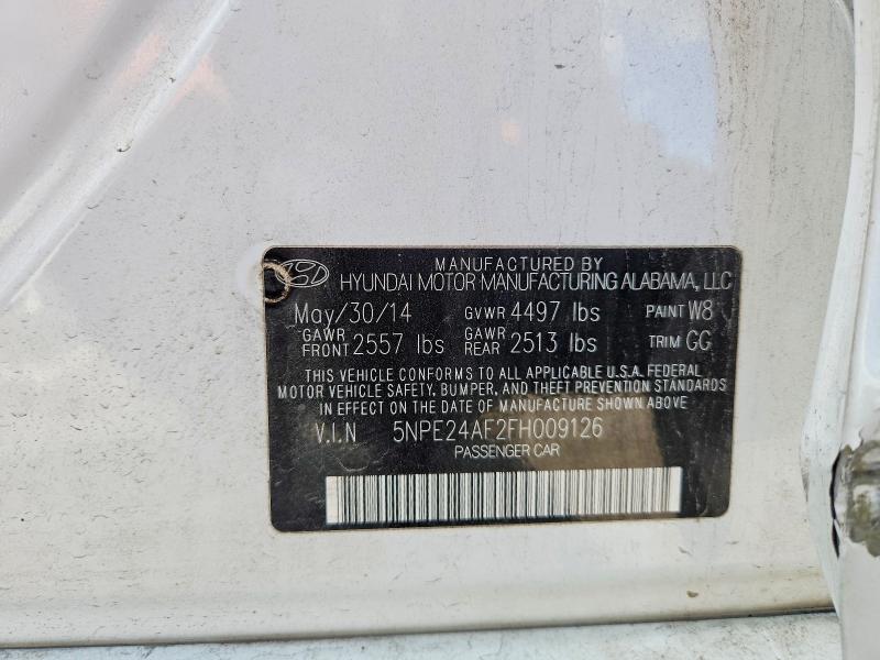 2015 Hyundai Sonata მანქანა იყიდება აუქციონზე, vin: 5NPE24AF2FH009126, აუქციონის ნომერი: 58238976