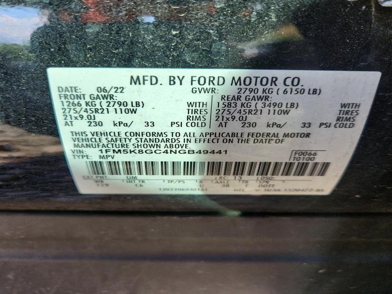 Продаж на аукціоні авто 2022 Ford Explorer, vin: 1FM5K8GC4NGB49441, номер лоту: 55210286