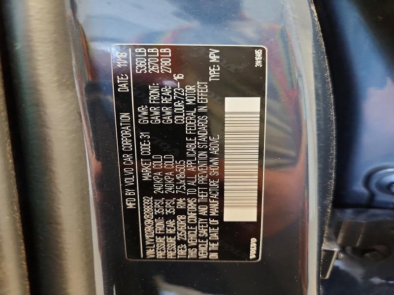Aukcja sprzedaży 2019 Volvo Xc60, vin: LYV102RK8KB288392, numer aukcji: 57144476