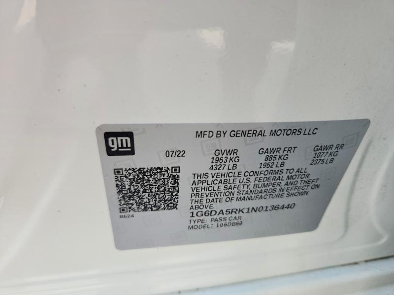 Продажа на аукционе авто 2022 Cadillac Ct4, vin: 1G6DA5RK1N0136440, номер лота: 56730066
