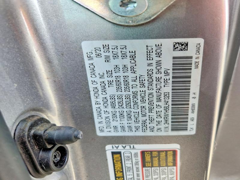 2020 Honda Cr-v მანქანა იყიდება აუქციონზე, vin: 2HKRW1H56LH413253, აუქციონის ნომერი: 55845266