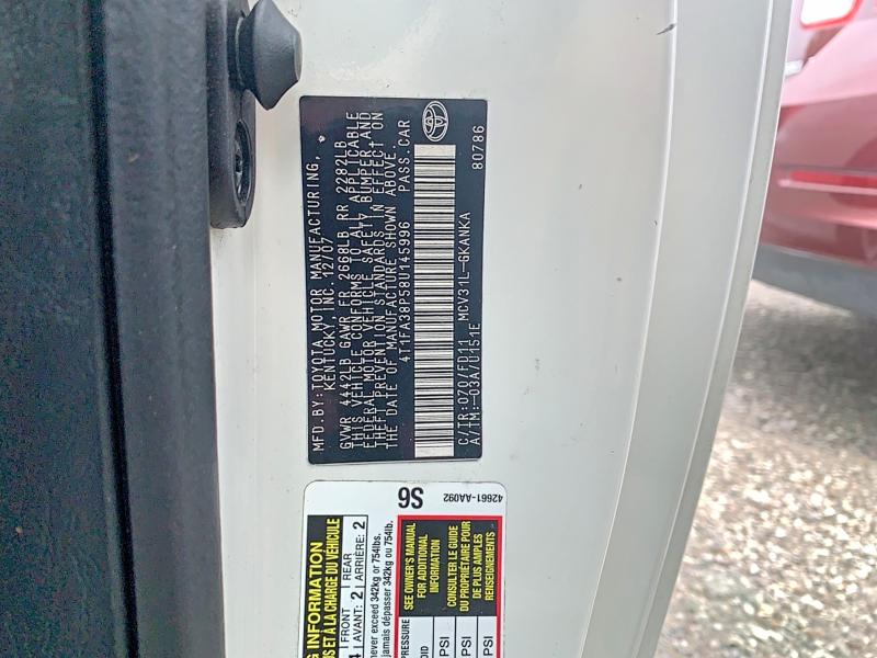 2008 Toyota Camry Solara მანქანა იყიდება აუქციონზე, vin: 4T1FA38P58U145996, აუქციონის ნომერი: 56336516