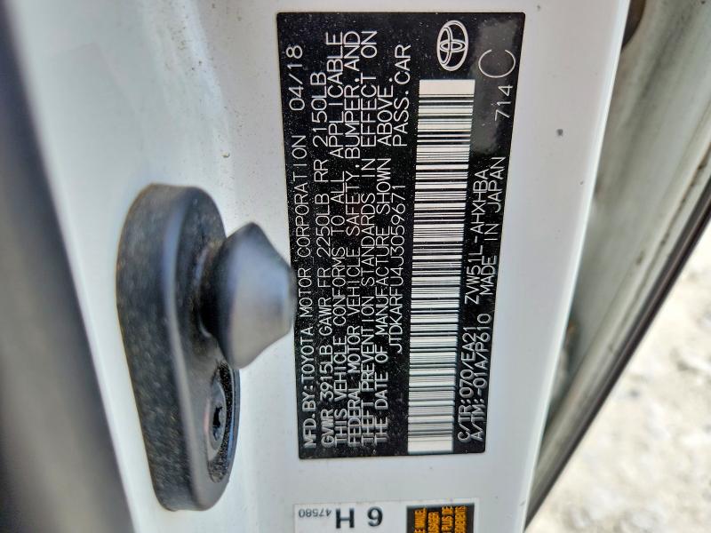 Продажа на аукционе авто 2018 Toyota Prius, vin: JTDKARFU4J3059671, номер лота: 56525196
