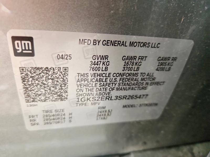 Продажа на аукционе авто 2025 Gmc Yukon, vin: 1GKS2ERL3SR265477, номер лота: 58487826
