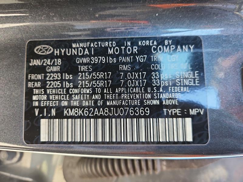 Продаж на аукціоні авто 2018 Hyundai Kona, vin: KM8K62AA8JU076369, номер лоту: 55691236