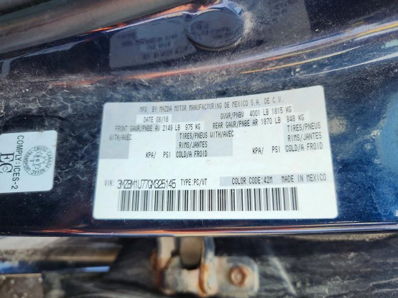 2016 Mazda 3 მანქანა იყიდება აუქციონზე, vin: 3MZBM1U77GM325145, აუქციონის ნომერი: 59129996