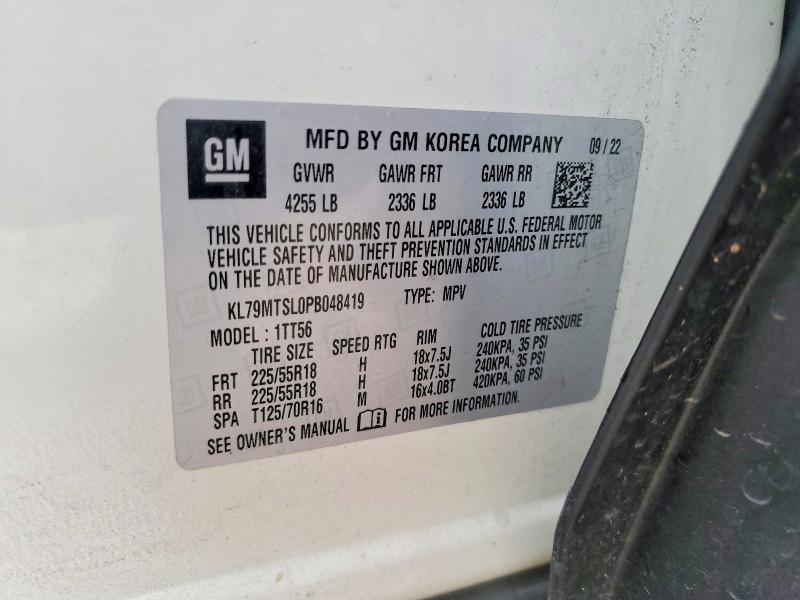 Auction sale of the 2023 Chevrolet Trailblazer, vin: KL79MTSL0PB048419, lot number: 57684176