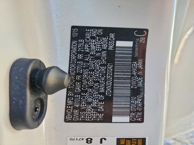 2015 Toyota Prius მანქანა იყიდება აუქციონზე, vin: JTDKN3DU2F2002421, აუქციონის ნომერი: 58154146