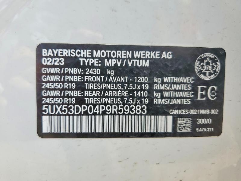 Продажа на аукционе авто 2023 Bmw X3, vin: 5UX53DP04P9R59383, номер лота: 56371736