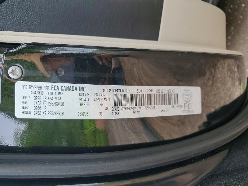 Aukcja sprzedaży 2019 Chrysler Pacifica, vin: 2C4RC1N76KR552797, numer aukcji: 57295836