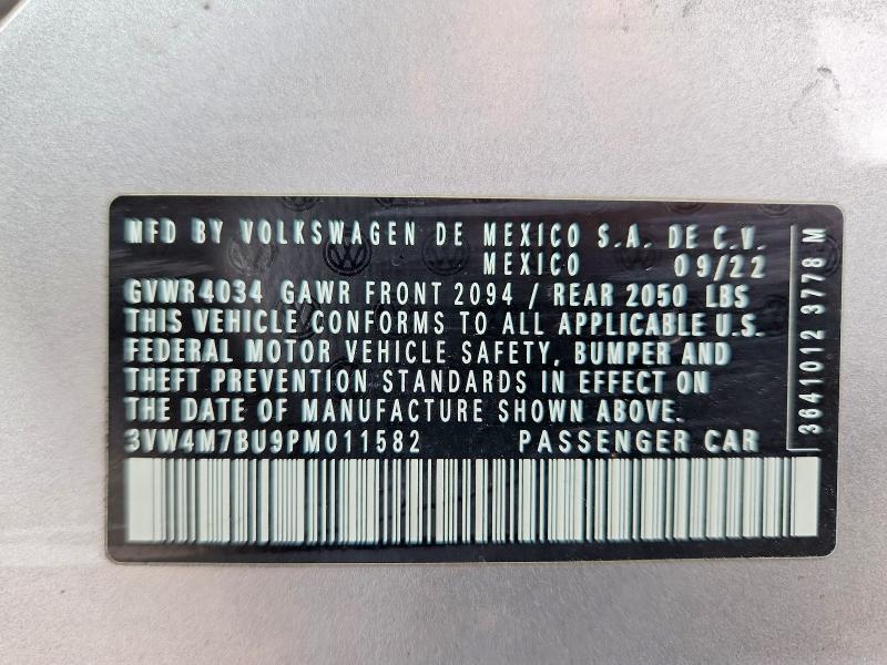 Aukcja sprzedaży 2023 Volkswagen Jetta, vin: 3VW4M7BU9PM011582, numer aukcji: 55931816