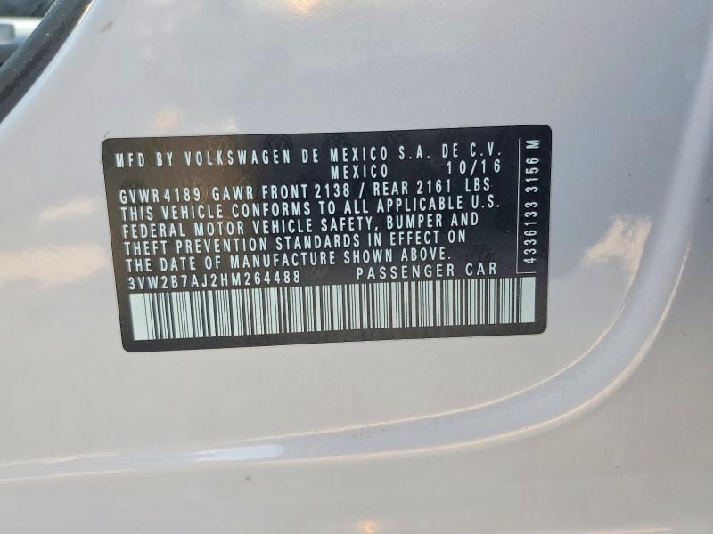 Aukcja sprzedaży 2017 Volkswagen Jetta, vin: 3VW2B7AJ2HM264488, numer aukcji: 58075326