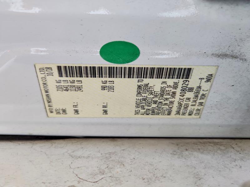Продажа на аукционе авто 2018 Nissan Maxima, vin: 1N4AA6AP5JC408029, номер лота: 56558816