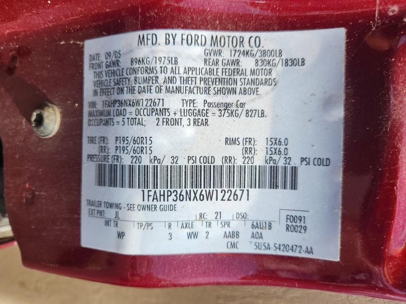 Aukcja sprzedaży 2006 Ford Focus, vin: 1FAHP36NX6W122671, numer aukcji: 59269646