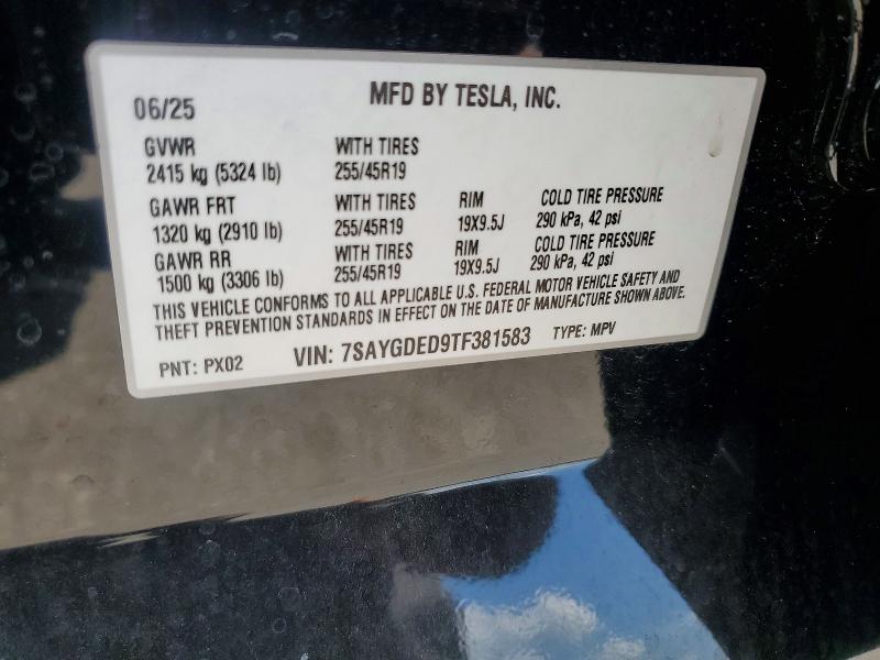 2026 Tesla Model Y მანქანა იყიდება აუქციონზე, vin: 7SAYGDED9TF381583, აუქციონის ნომერი: 57637136