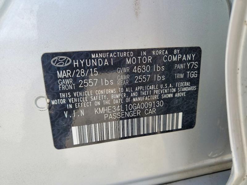 Продажа на аукционе авто 2016 Hyundai Sonata Hybrid, vin: KMHE34L10GA009130, номер лота: 55821596