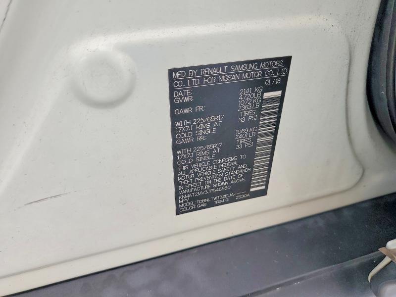 59167006 :رقم المزاد ، KNMAT2MV3JP546880 vin ، 2018 Nissan Rogue مزاد بيع